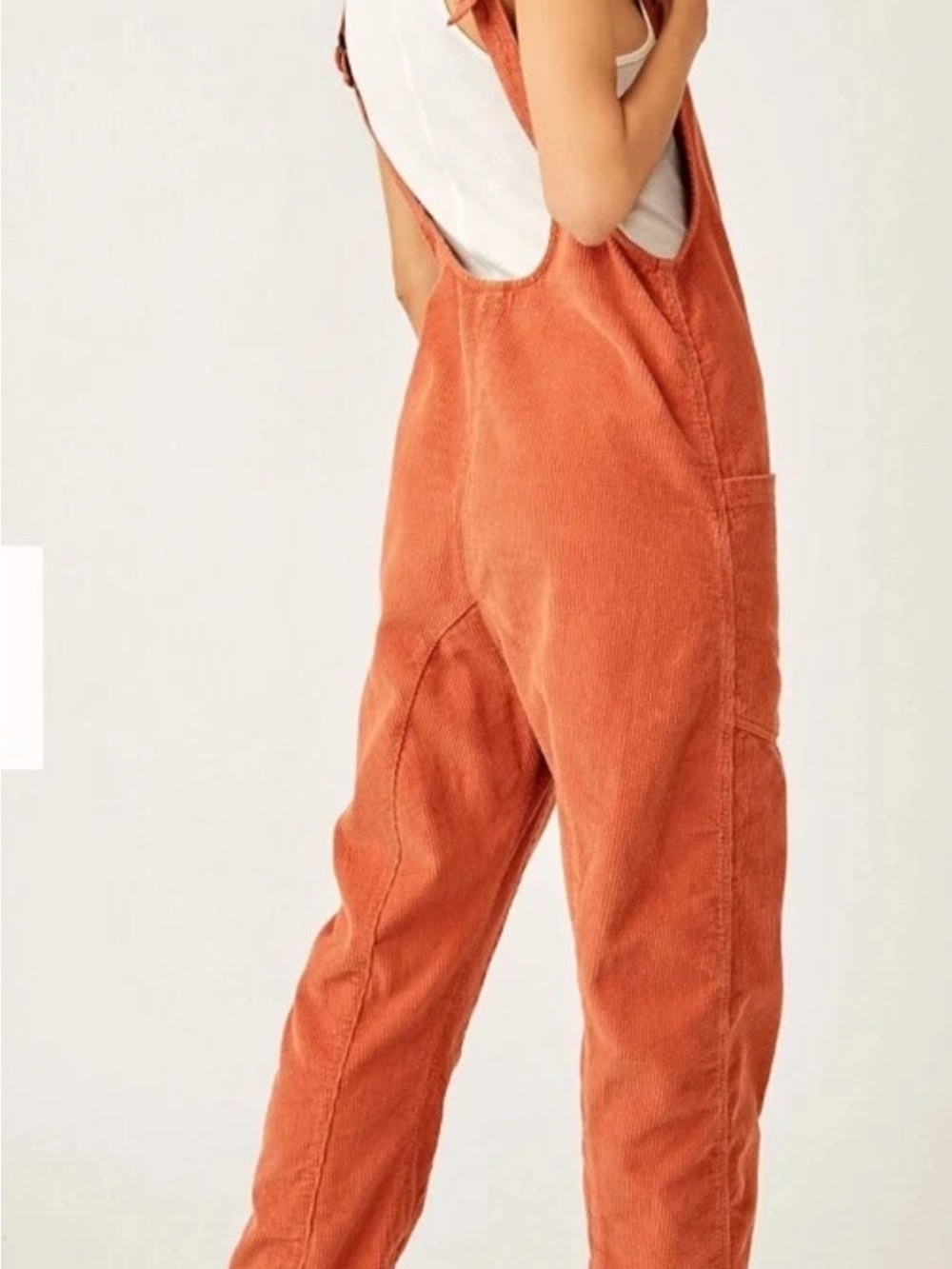 We The Free Orange High Roller Corduroy Jumpsuit Women's Size S - Picture 3 of 7